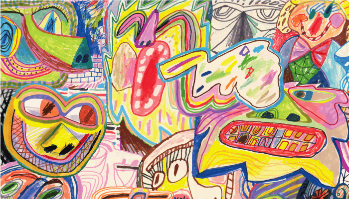 Art of different faces in bright and pastel colors by @ivetavaicule